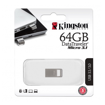 USB Kingston 64GB USB Flash Drive, USB 3.2 Gen.1, DataTraveler Micro Read 200MB/s