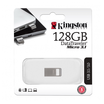 USB Kingston 128GB USB Flash Drive, USB 3.2 Gen.1, DataTraveler Micro Read 200MB/s