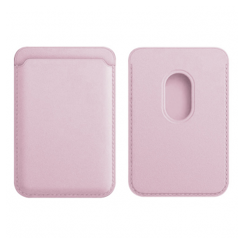 Kozni novcanik za iPhone MagSafe roze