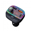Bluetooth FM RGB Transmiter C14 QC3.0+PD crni
