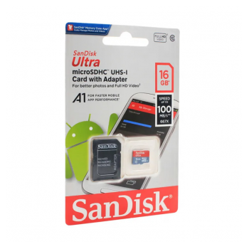 Micro SD SanDisk SDHC16GB Ultra Micro 100MB/s Class 10 sa adapterom CN