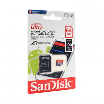 Micro SD SanDisk SDHC 64GB Ultra Micro 100MB/s Class 10 sa adapterom CN