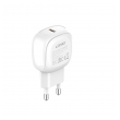 Kucni punjac LDNIO A1206C PD 27W sa kablom Type-C na Type-C beli 1m