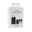 Kucni Punjac Samsung USB-C 15W,+ Type-C kabel crni ORIGINAL