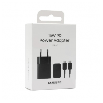 Kucni Punjac Samsung USB-C 15W,+ Type-C kabel crni ORIGINAL
