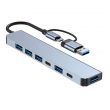 Docking station / HUB Type-C na USB 3.0 7u1 kabel 10cm