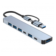 Docking station / HUB Type-C na USB 3.0 7u1 kabel 10cm