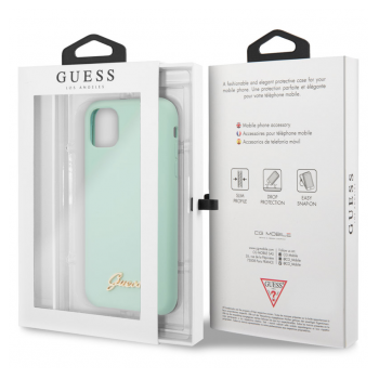 Maska Guess Faceplate Silicone za iPhone 11 Pro Max zelena.