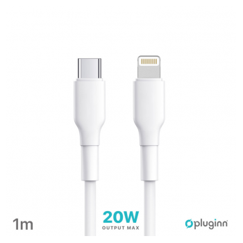 Kabel Pluginn PI-PDL 20W Type-C na Lightning beli 1m