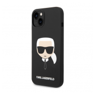 Maska Karl Lagerfeld MagSafe Compatible Case Liquid Silicone Karl Head for iPhone 14 Black