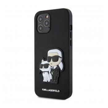 Maska Karl Lagerfeld PU Saffiano Karl and Choupette NFT za iPhone 12 Pro Max Black