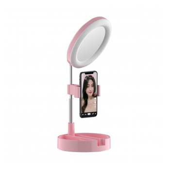 Selfie LED Ring light G3 16cm sa stalkom roze