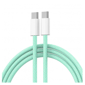 Usb kabel Braided iPhone 15 PD Type C na Type C 20W 1m zeleni