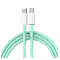 Kabel Braided iPhone PD Type-C na Type-C 20W zeleni 1m