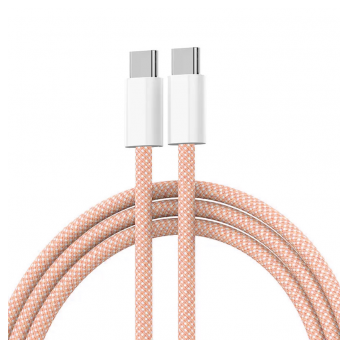 Kabel Braided iPhone PD Type-C na Type-C 20W pink 1m