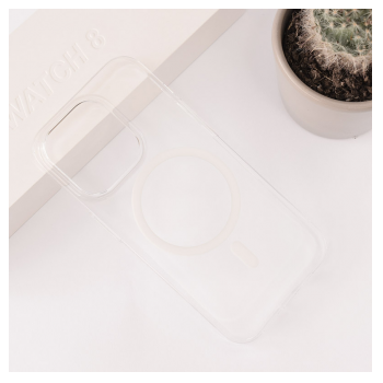 Maska Transparent Magsafe za iPhone 15 Pro Max bela