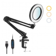 Stona LED lampa sa lupom HQ crna