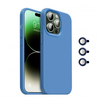 Maska Magnetic Lens za iPhone 15 Pro Max plava