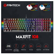 Tastatura mehanicka Gaming Fantech MK855 RGB Maxfit 108 crna (blue switch)