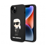 Maska Karl Lagerfeld Hc Silicone NFT Ikonik za iPhone 15 Plus crna