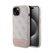 Maska Guess Hc PC/TPU 4G Bottom Stripe za iPhone 15 roze