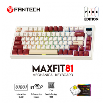 Tastatura Mehanicka Gaming Fantech MK910 RGB Vibe Maxfit 81 Royal Prince Wireless (Yellow switch)