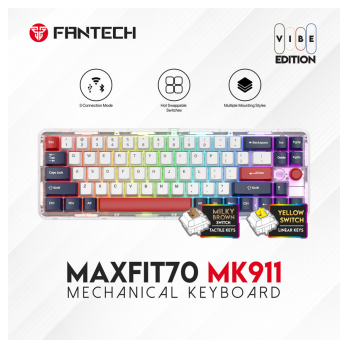 Tastatura Mehanicka Gaming Fantech MK911 RGB Vibe Maxfit 70 London Tour Wireless (Yellow switch)