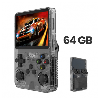 Rucna konzola GAME MASTER R36S 64GB transparent crna