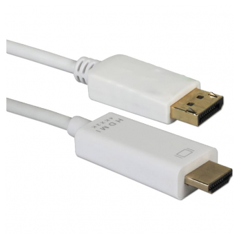 Kabel DP male - HDMI male 1,8m beli