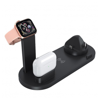 Bezicni punjac 6u1 za iPhone,Airpods,Apple Watch 15W crni