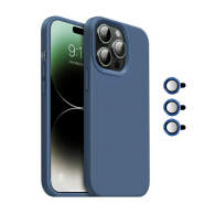 Maska Magnetic Lens za iPhone 15 Pro tamno plava
