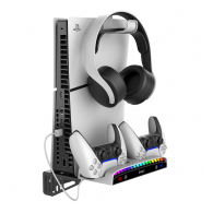 Stalak i zidni nosac iPega PG-P5S011 multifunkcionalni za PS5/ PS5 Slim/ PS5 Pro beli