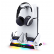 Stalak iPega PG-P5S006 multifunkcionalni RGB za PS5 SLIM/ PS5 Pro beli