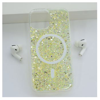 Maska Shine Shimmer Mag Case za iPhone 14 zuta