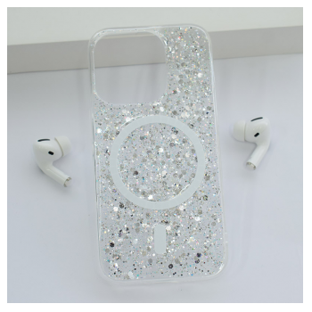 Maska Shine Shimmer Mag Case za iPhone 15 Pro srebrna