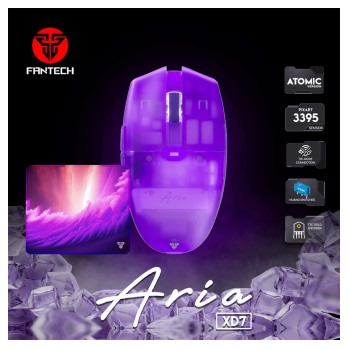 Mis Wireless Gaming Fantech XD7 Aria ljubicasti sa podlogom Fantech MP353 Agile ljubicasta