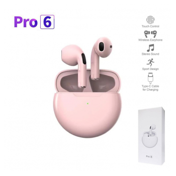 Bluetooth slusalice AirPhones Pro 6 HQ roze