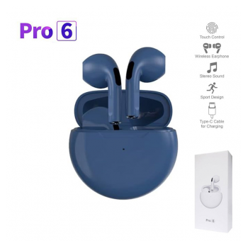 Bluetooth slusalice AirPhones Pro 6 HQ tamno plave