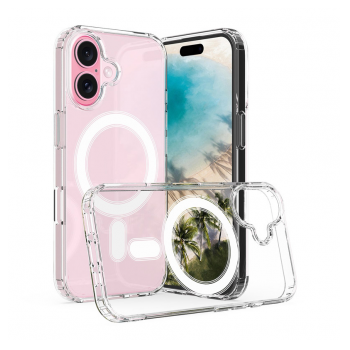 Maska Berlia Clear Mag Case Premium za iPhone 16 transparent