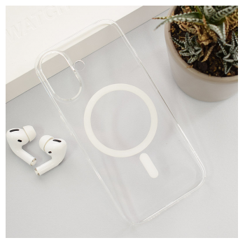 Maska Transparent Magsafe za iPhone 16 bela