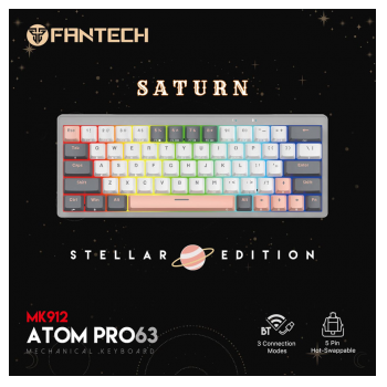 Tastatura Mehanicka Gaming Fantech MK912 RGB ATOM PRO63 Wireless Saturn (red switch)