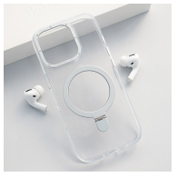 Maska Berlia Clear Bracket Magnetic za iPhone 16 Pro srebrna