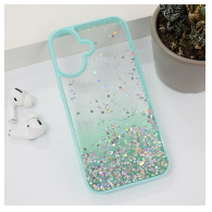 Maska Frame Glitter za iPhone 16 zelena