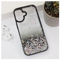 Maska Frame Glitter za iPhone 16 crna