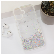 Maska Frame Glitter za iPhone 16 bela