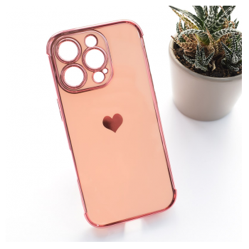 Maska Heart Frame za iPhone 15 Pro Max roze