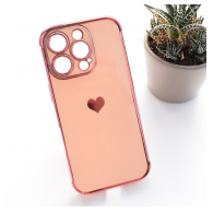 Maska Heart Frame za iPhone 15 Pro roze