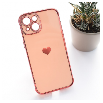 Maska Heart Frame za iPhone 15 roze