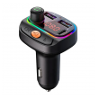 Bluetooth FM RGB Transmiter C15 3.1A+Type-C crni