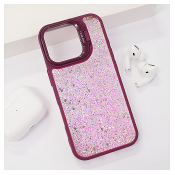 Maska Crystal Dots za iPhone 16 Pro Max bordo